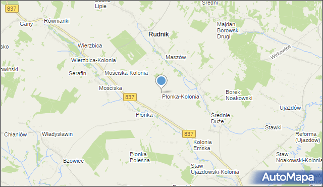 mapa Płonka-Kolonia, Płonka-Kolonia na mapie Targeo