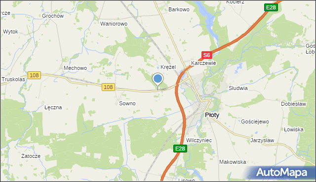 mapa Płoty-Tartak, Płoty-Tartak na mapie Targeo