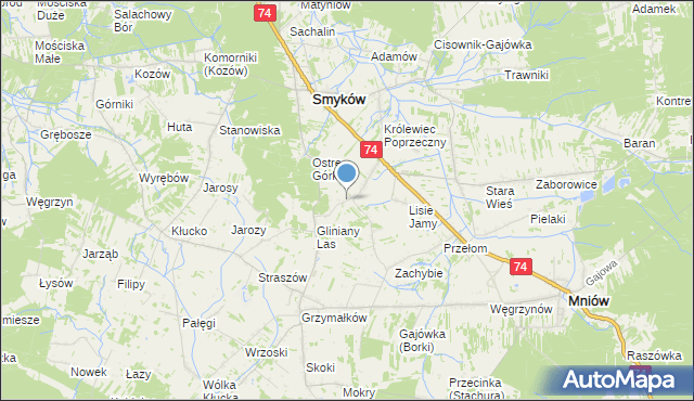 mapa Pociejów, Pociejów na mapie Targeo