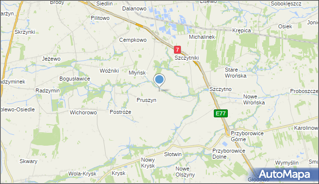 mapa Poczernin, Poczernin gmina Płońsk na mapie Targeo
