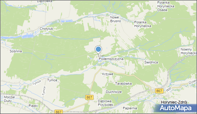 mapa Podemszczyzna, Podemszczyzna na mapie Targeo