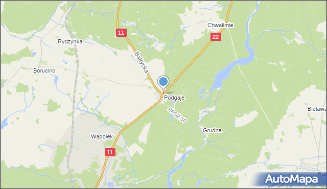 mapa Podgaje, Podgaje gmina Okonek na mapie Targeo