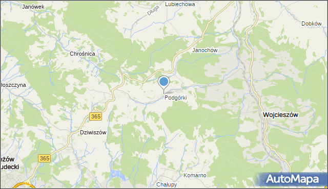 mapa Podgórki, Podgórki gmina Świerzawa na mapie Targeo