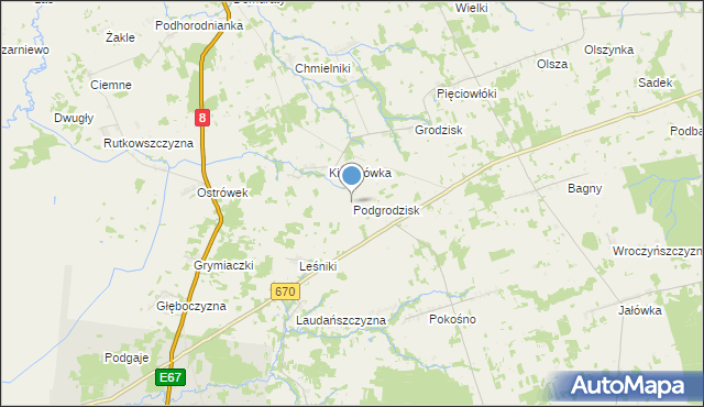 mapa Podgrodzisk, Podgrodzisk na mapie Targeo