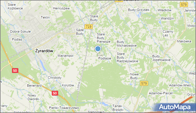 mapa Podlasie, Podlasie gmina Radziejowice na mapie Targeo
