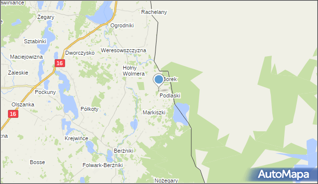 mapa Podlaski, Podlaski gmina Sejny na mapie Targeo