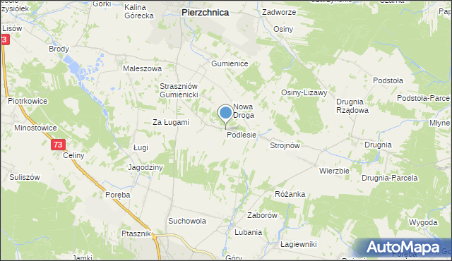 mapa Podlesie, Podlesie gmina Pierzchnica na mapie Targeo