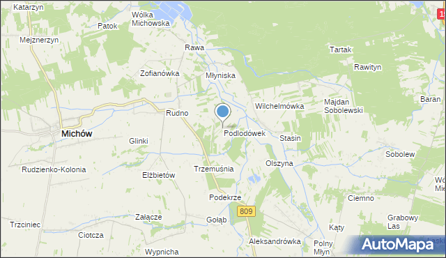 mapa Podlodówek, Podlodówek na mapie Targeo