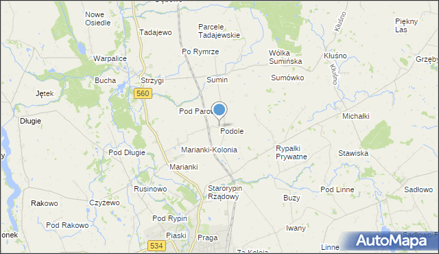 mapa Podole, Podole gmina Rypin na mapie Targeo