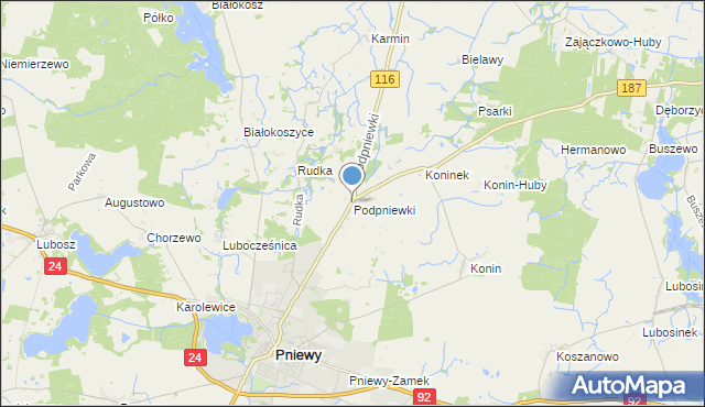 mapa Podpniewki, Podpniewki na mapie Targeo