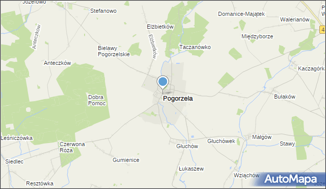 mapa Pogorzela, Pogorzela powiat gostyński na mapie Targeo