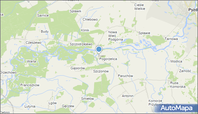 mapa Pogorzelica, Pogorzelica gmina Żerków na mapie Targeo