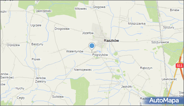 mapa Pogrzybów, Pogrzybów na mapie Targeo