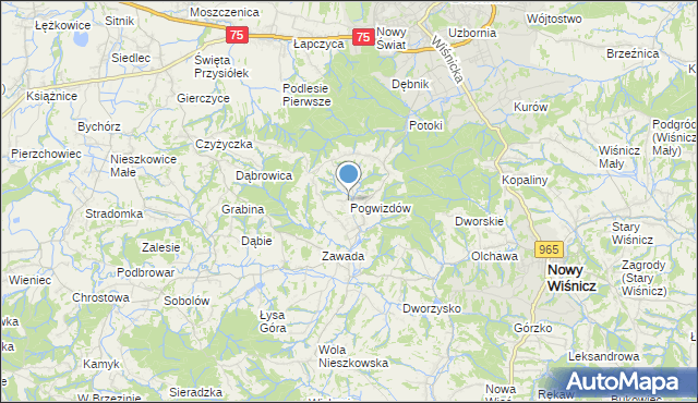 mapa Pogwizdów, Pogwizdów gmina Bochnia na mapie Targeo