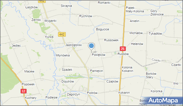 mapa Poklęków, Poklęków na mapie Targeo