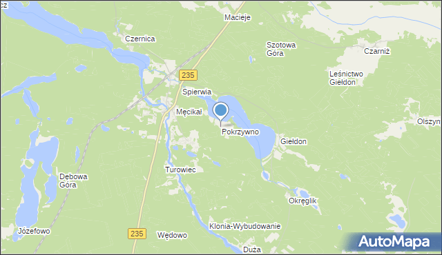 mapa Pokrzywno, Pokrzywno gmina Brusy na mapie Targeo