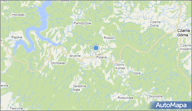 mapa Polana, Polana gmina Czarna na mapie Targeo