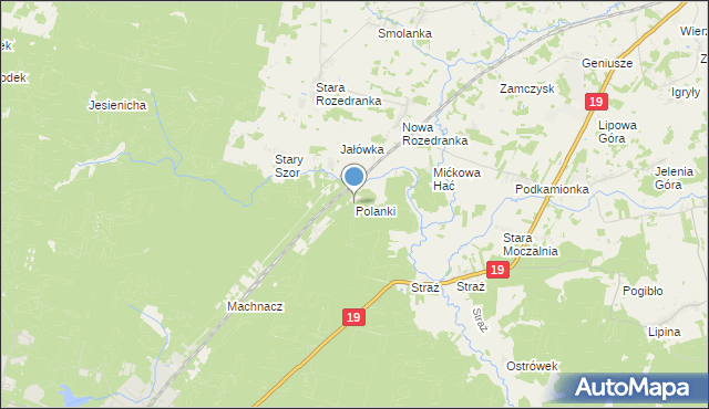 mapa Polanki, Polanki gmina Sokółka na mapie Targeo