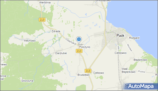 mapa Połczyno, Połczyno gmina Puck na mapie Targeo