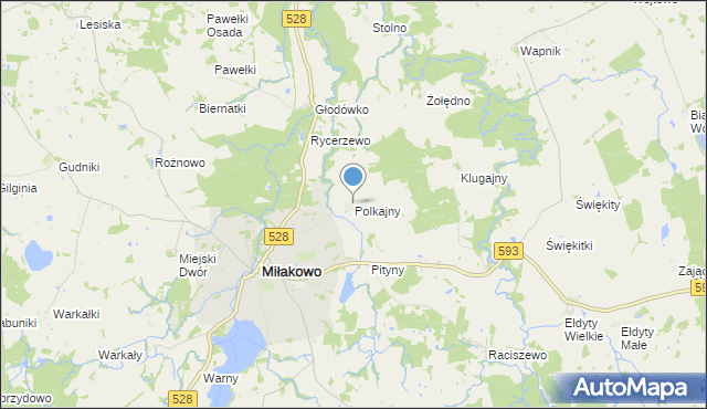 mapa Polkajny, Polkajny na mapie Targeo