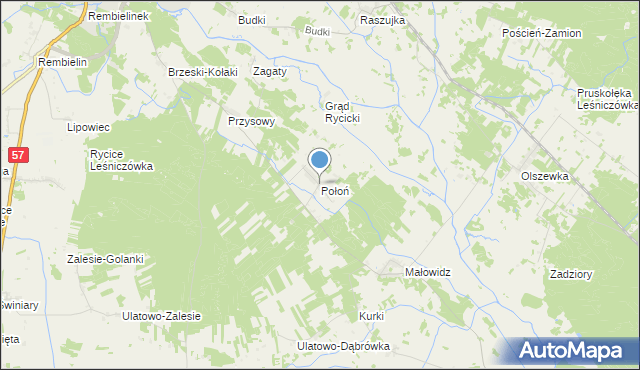 mapa Połoń, Połoń na mapie Targeo