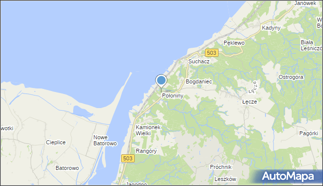 mapa Połoniny, Połoniny na mapie Targeo