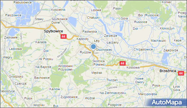 mapa Półwieś, Półwieś gmina Spytkowice na mapie Targeo
