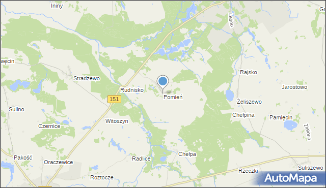 mapa Pomień, Pomień na mapie Targeo