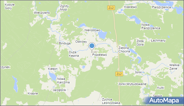 mapa Popielewo, Popielewo gmina Konarzyny na mapie Targeo