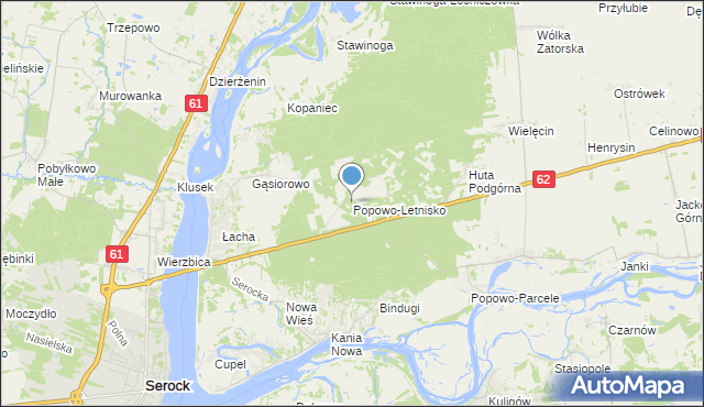 mapa Popowo-Letnisko, Popowo-Letnisko na mapie Targeo