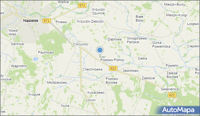 mapa Popowo-Północ, Popowo-Północ na mapie Targeo