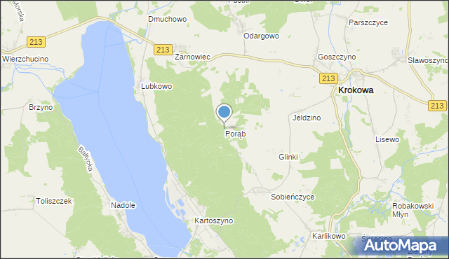 mapa Porąb, Porąb gmina Krokowa na mapie Targeo