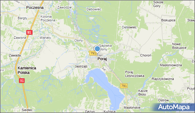 mapa Poraj, Poraj powiat myszkowski na mapie Targeo