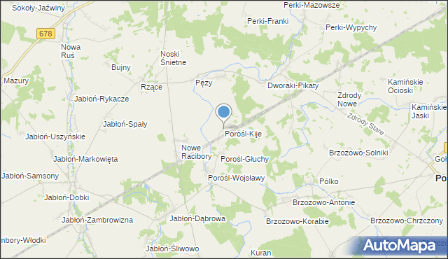 mapa Porośl-Kije, Porośl-Kije na mapie Targeo