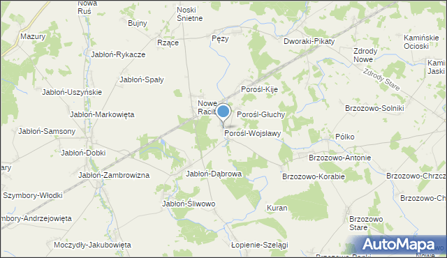 mapa Porośl-Wojsławy, Porośl-Wojsławy na mapie Targeo