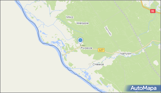 mapa Porzecze, Porzecze gmina Boleszkowice na mapie Targeo