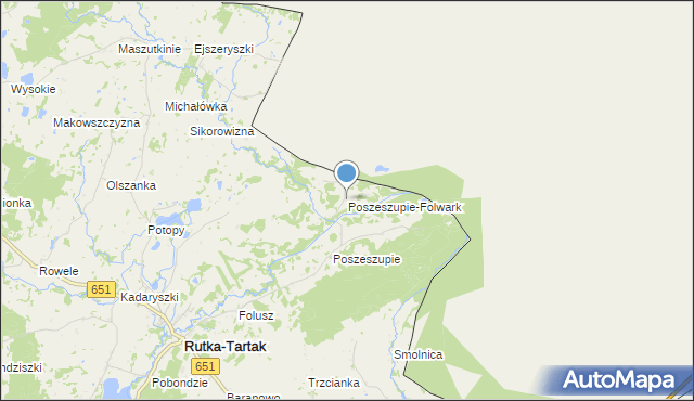 mapa Poszeszupie-Folwark, Poszeszupie-Folwark na mapie Targeo