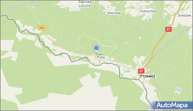 mapa Potok, Potok gmina Przewóz na mapie Targeo