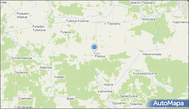 mapa Potoka, Potoka na mapie Targeo