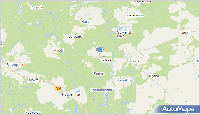 mapa Powidz, Powidz gmina Polanów na mapie Targeo