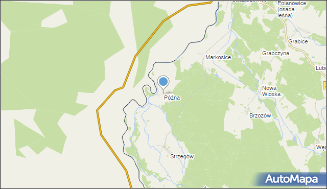 mapa Późna, Późna na mapie Targeo