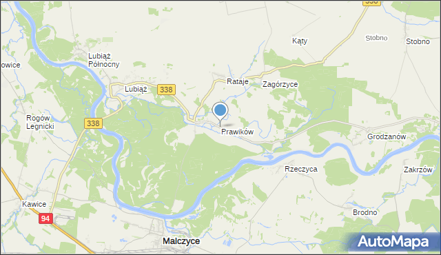 mapa Prawików, Prawików na mapie Targeo