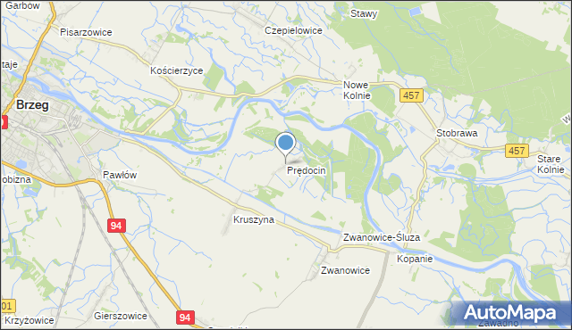 mapa Prędocin, Prędocin gmina Skarbimierz na mapie Targeo