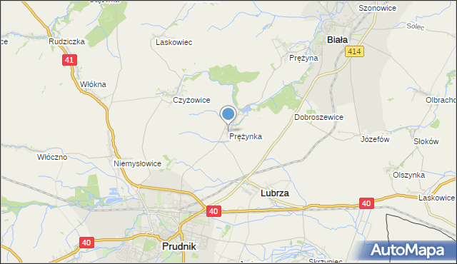 mapa Prężynka, Prężynka na mapie Targeo