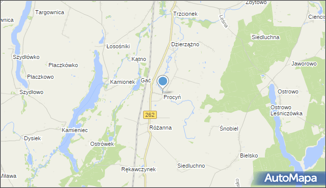 mapa Procyń, Procyń na mapie Targeo