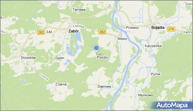 mapa Proczki, Proczki na mapie Targeo