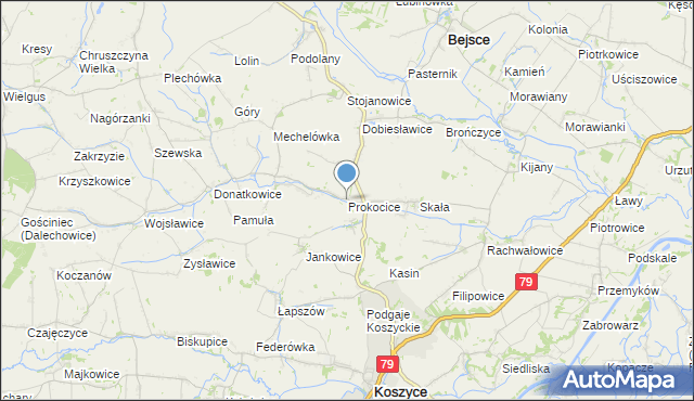 mapa Prokocice, Prokocice na mapie Targeo