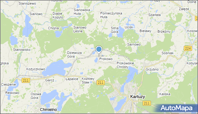 mapa Prokowo, Prokowo na mapie Targeo