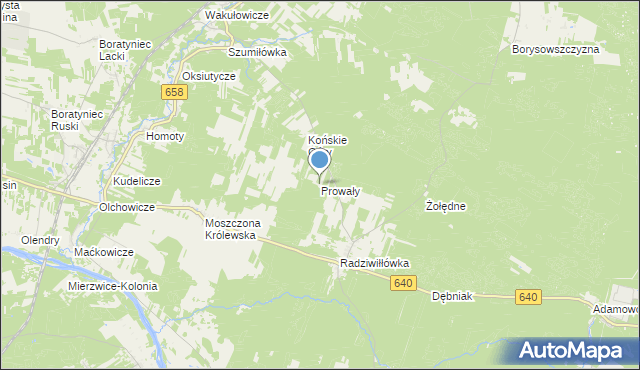 mapa Prowały, Prowały na mapie Targeo