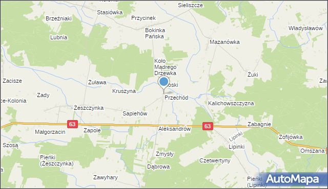 mapa Przechód, Przechód gmina Sosnówka na mapie Targeo